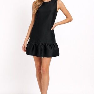 Kate Spade Black Drop Waist Ruffle Dress Size 6